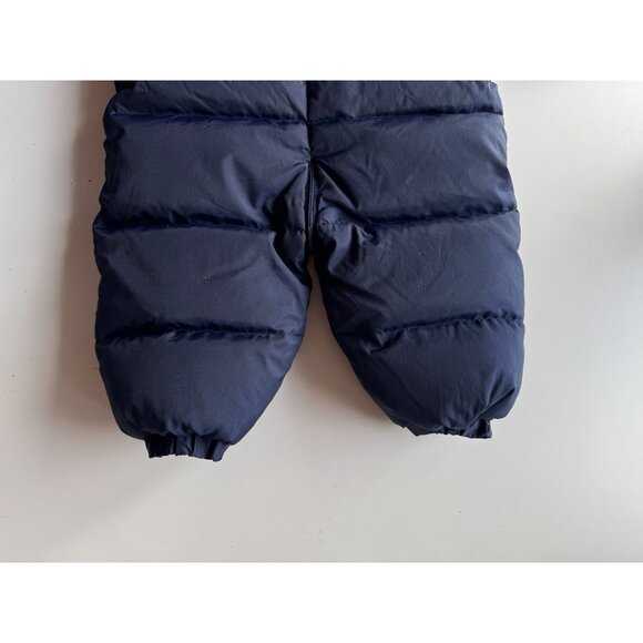 Baby JACADI Navy Funny Bear Embroidered Nylon Down Filled Snowsuit, Size 18M - Picture 7 of 12